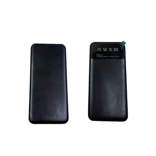 Black ultra-thin 10000mAh power bank showing compact 67x140mm dimensions