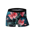 Men's ice silk printed underwear in floral pattern showing mid waist design and lightweight fabric