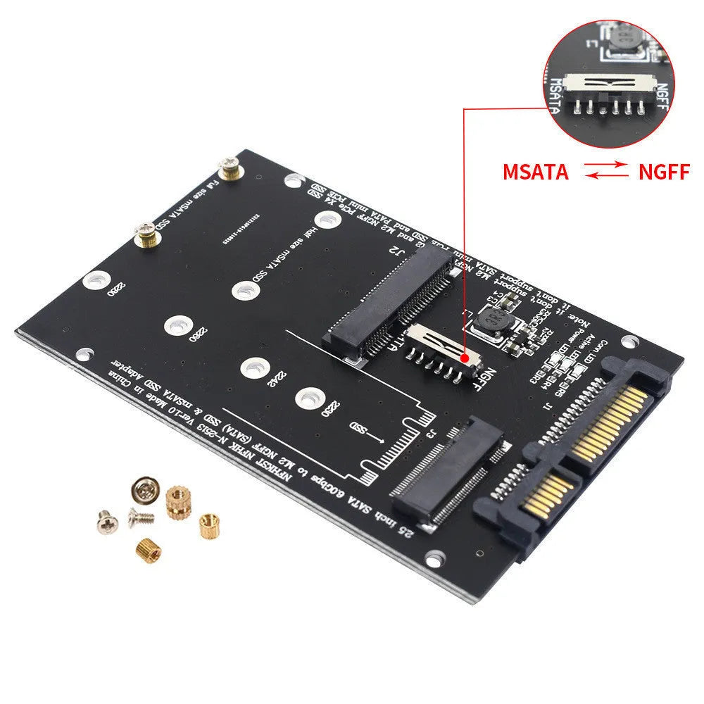 SATA3 to M.2 NGFF mSATA SSD conversion adapter card in black or blue colour