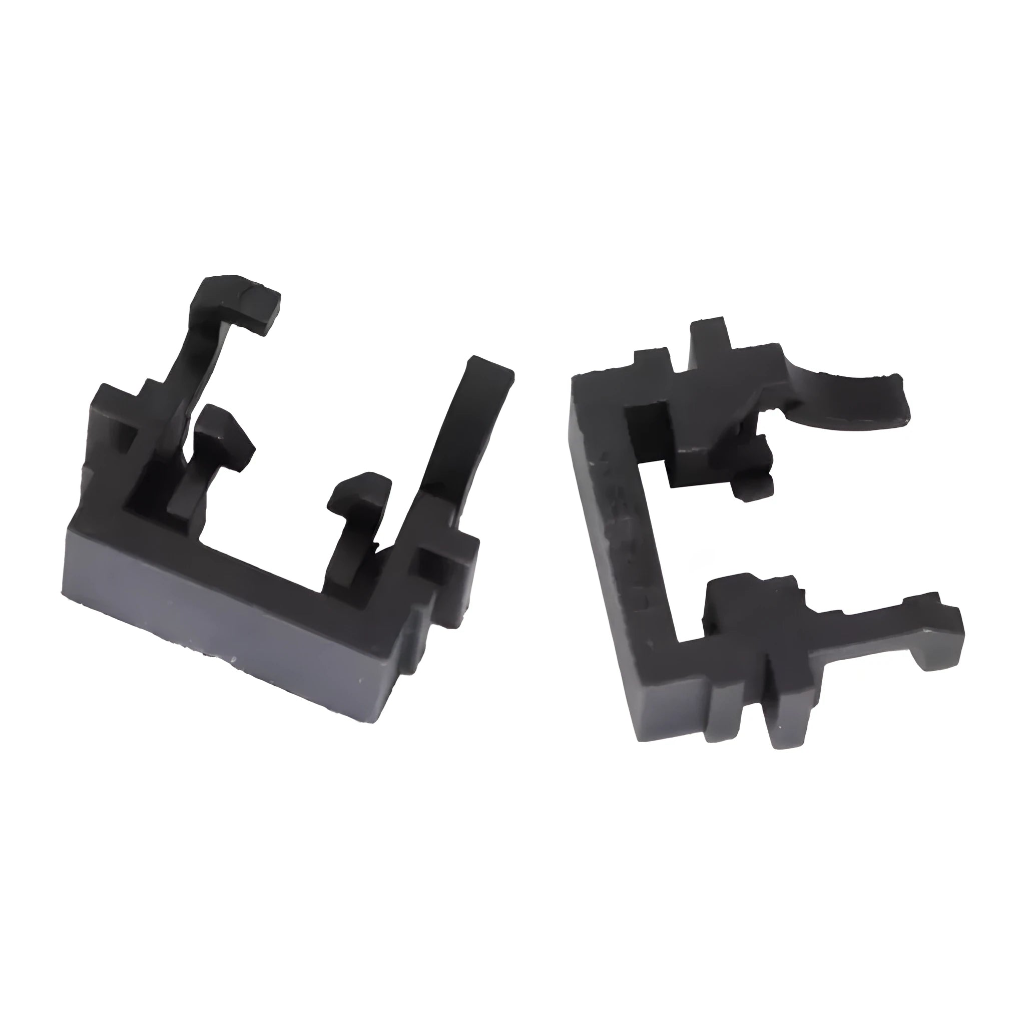 Black plastic LED headlight conversion holder for Ford vehicles with H1 halogen upgrade compatibility