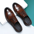 Men's black and brown brogue leather business shoes with PU upper in sizes 38-47