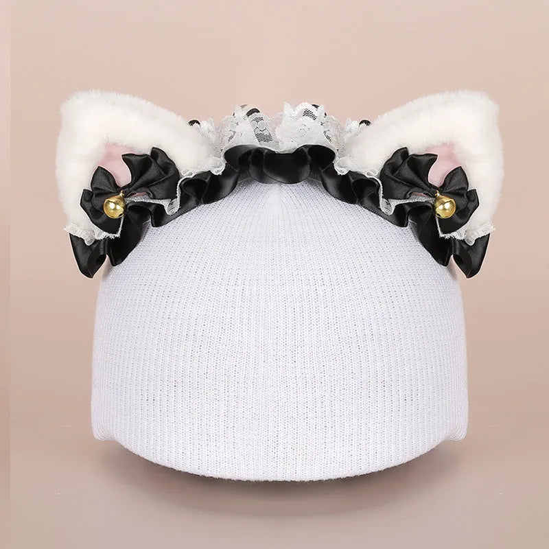 Plush ski helmet decoration set with cartoon designs on soft fabric cover