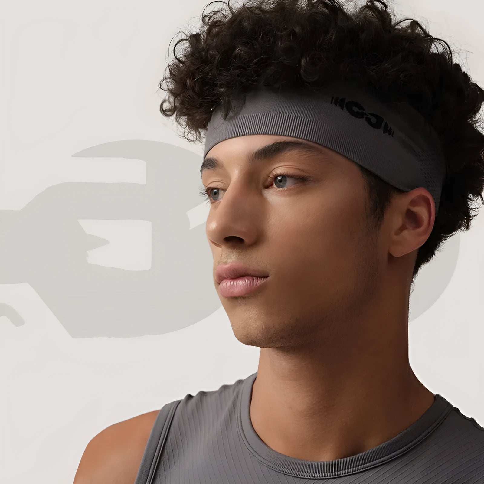 Seamless knitted exercise hair band in Classic Black colour for sports use