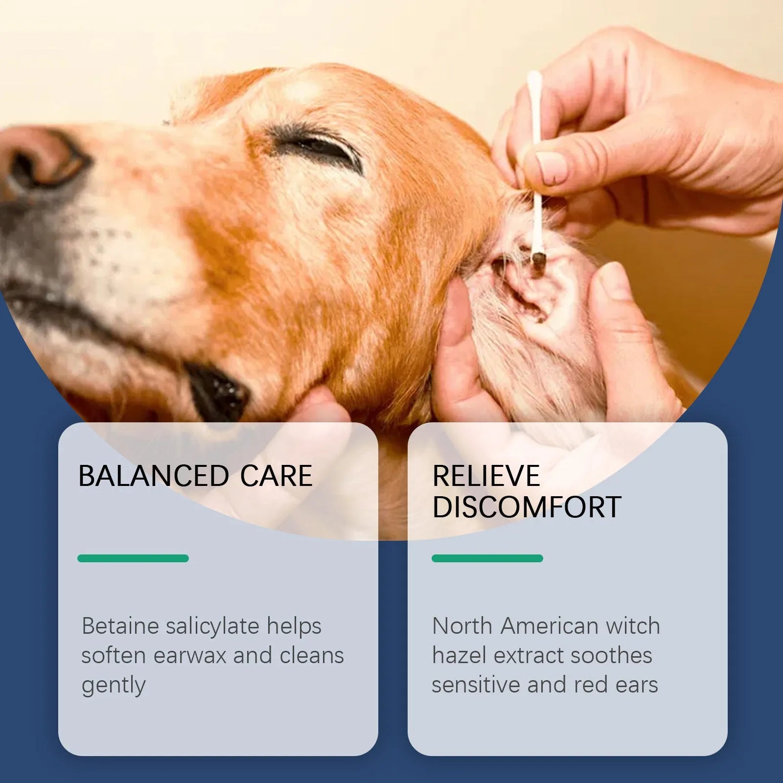 100ml bottle of pet ear cleaner for dogs and cats for gentle earwax removal