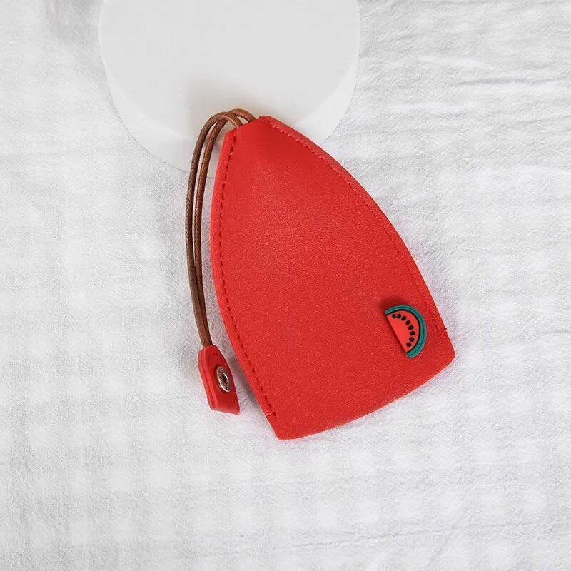 Colourful cartoon pull-out key case made from PU leather showing design options