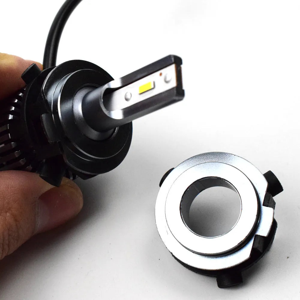 Black ABS plastic car LED headlight card holder for compatible vehicle models.
