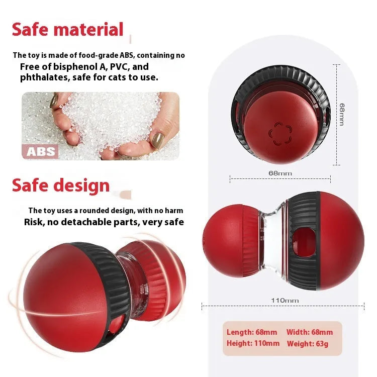 Rotating plastic cat toy with super ball colour and sound function for interactive feeding play