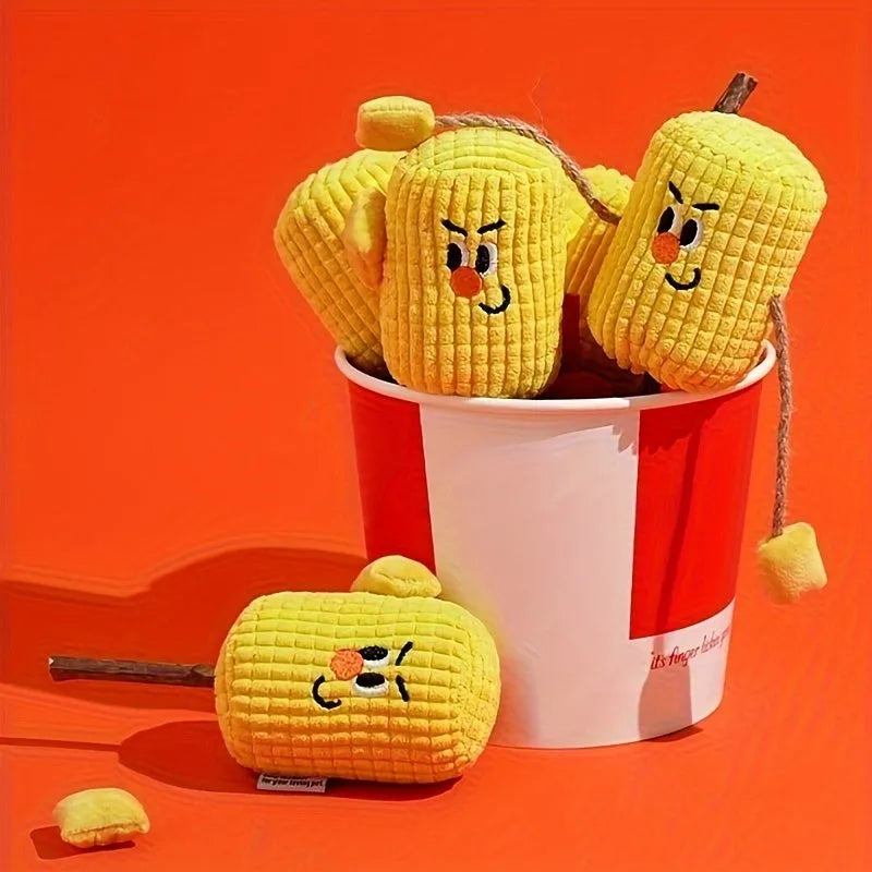 Corn cob shaped polio wood cat dental chew toy with catnip for tooth cleaning