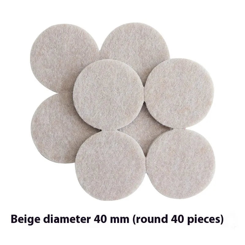 Beige plastic furniture leg stoppers set showing round and square protectors in five size variations