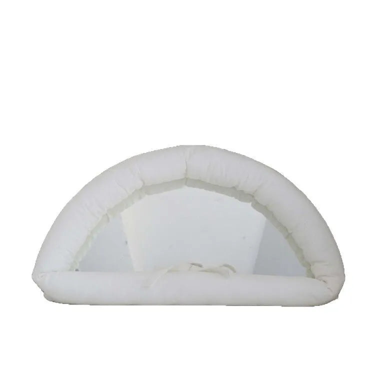 Rectangular hanging fabric mirror background panel with cotton-filled PVC construction