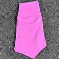 Women's high waist yoga shorts in nylon fabric available in multiple colours for running and sports
