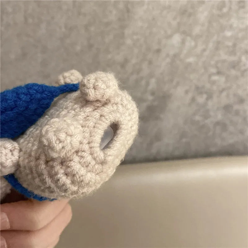 Knitted koala bear backpack design AirPods protective case cover