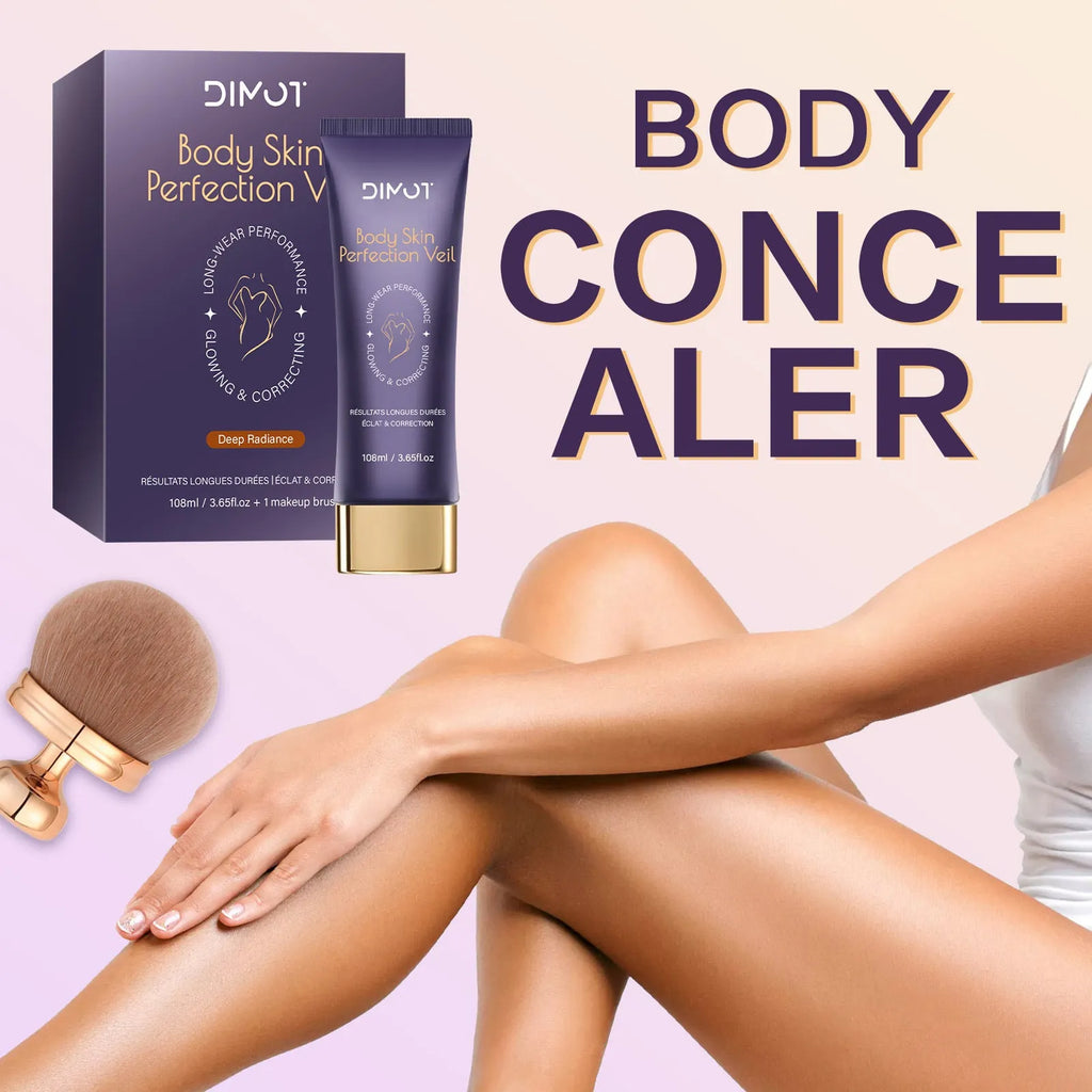 108ml tube of waterproof body concealer cream with attached brush for covering tattoos and birthmarks