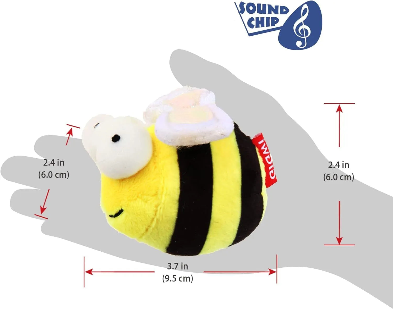 Yellow bee-shaped electronic cat toy with motion-activated chirping sound function
