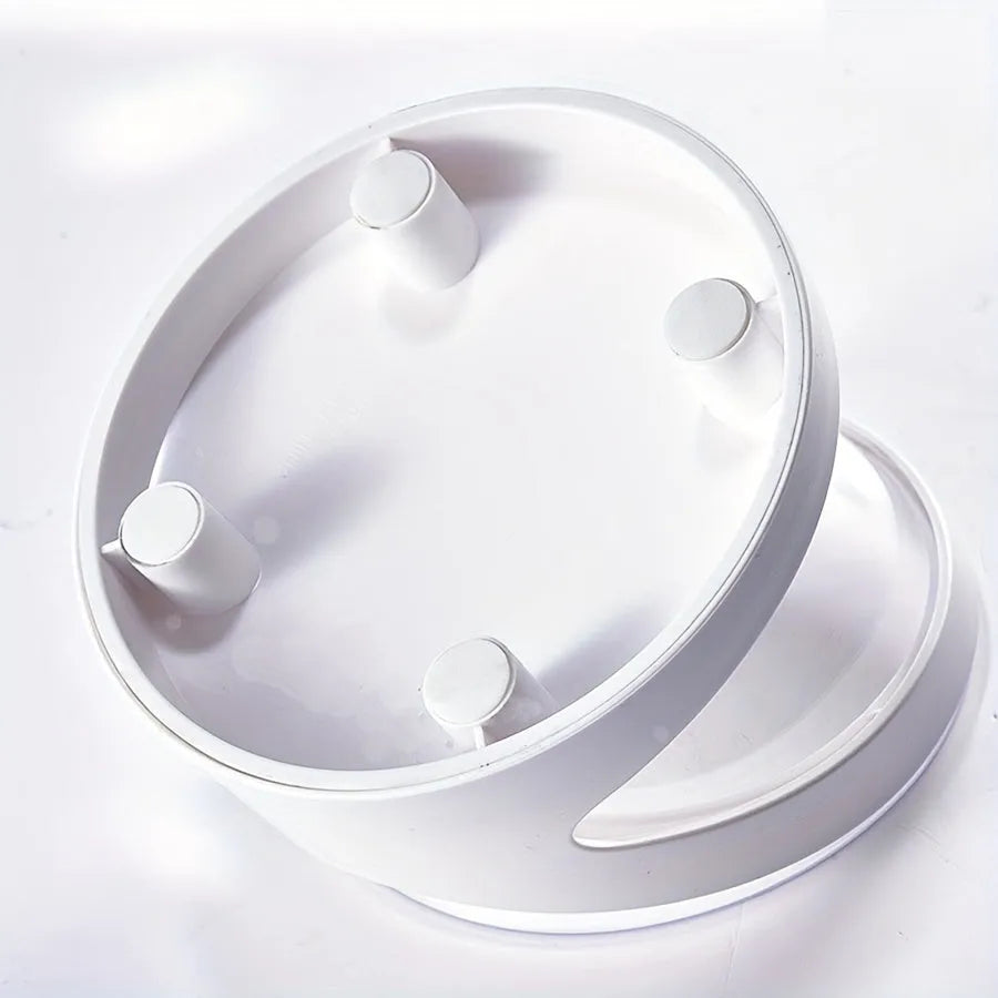 White elevated cat food bowl with tilted anti-vomit design for ergonomic feeding