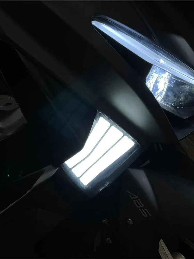Two yellow LED cornering lamps for Tianying TS150 motorcycle steering indicator.