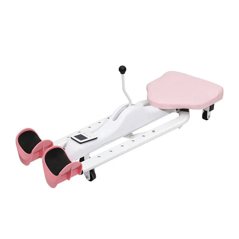 Horse leg opener stretching equipment with steel pipe frame in pink or blue with backrest option