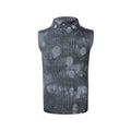 Men's black silver pastebrushing wool vest with turtleneck collar and sleeveless design