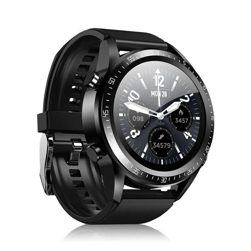 Black smart watch with blood pressure and oxygen monitoring on 1.28 inch screen