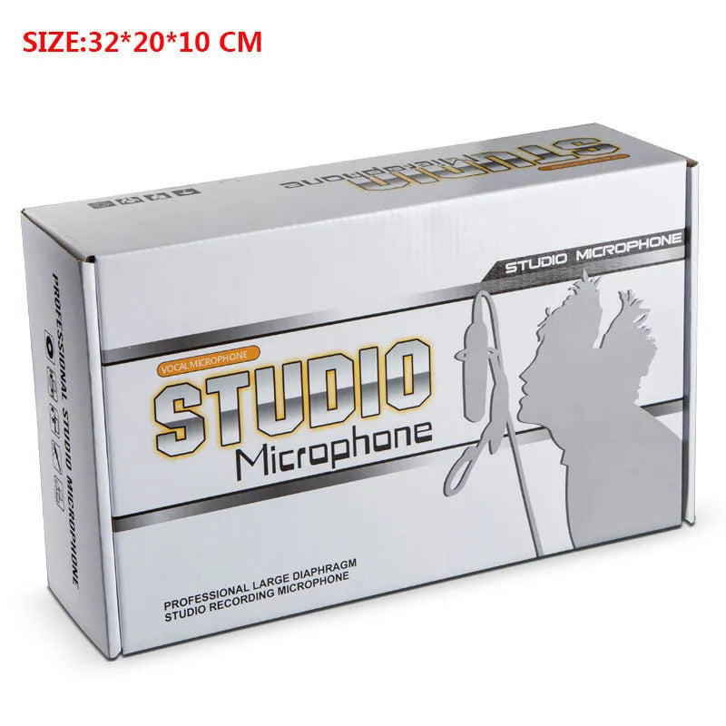 Retro-style wireless condenser microphone with cable for K song and professional recording