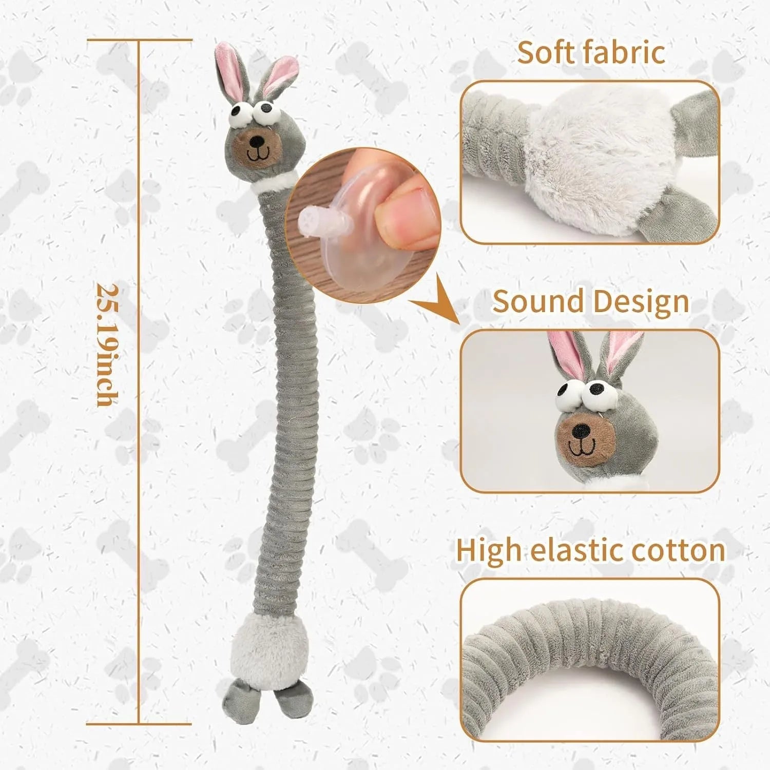 Brown, grey, and yellow plush stuffed dog toys with a foldable design.