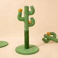Cactus-shaped cat scratching climbing pole with sisal rope wrapping for claw maintenance