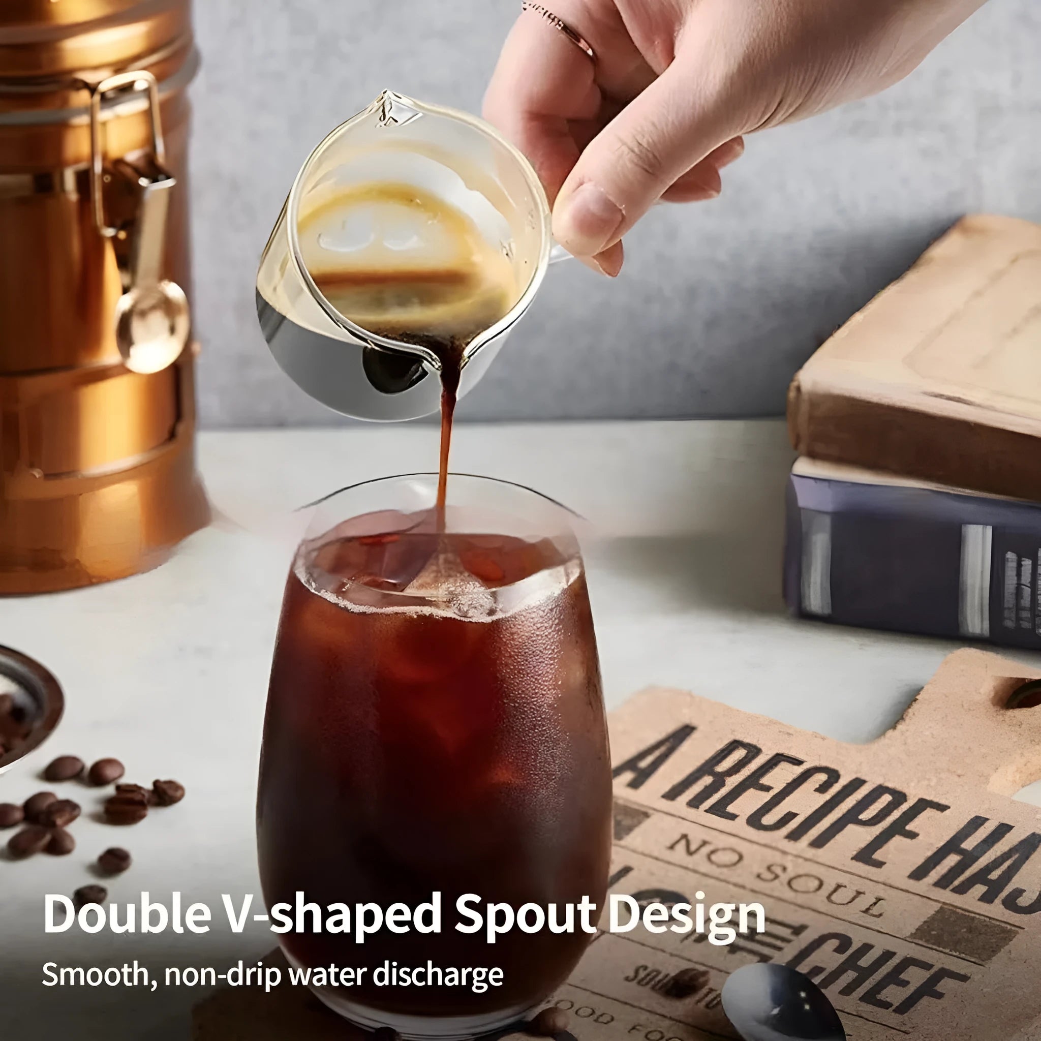White double mouth transparent glass coffee cups in a set of two or four.