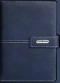 Custom A5 notebook with PU leather cover in six colour options including Business Black and Charm Red
