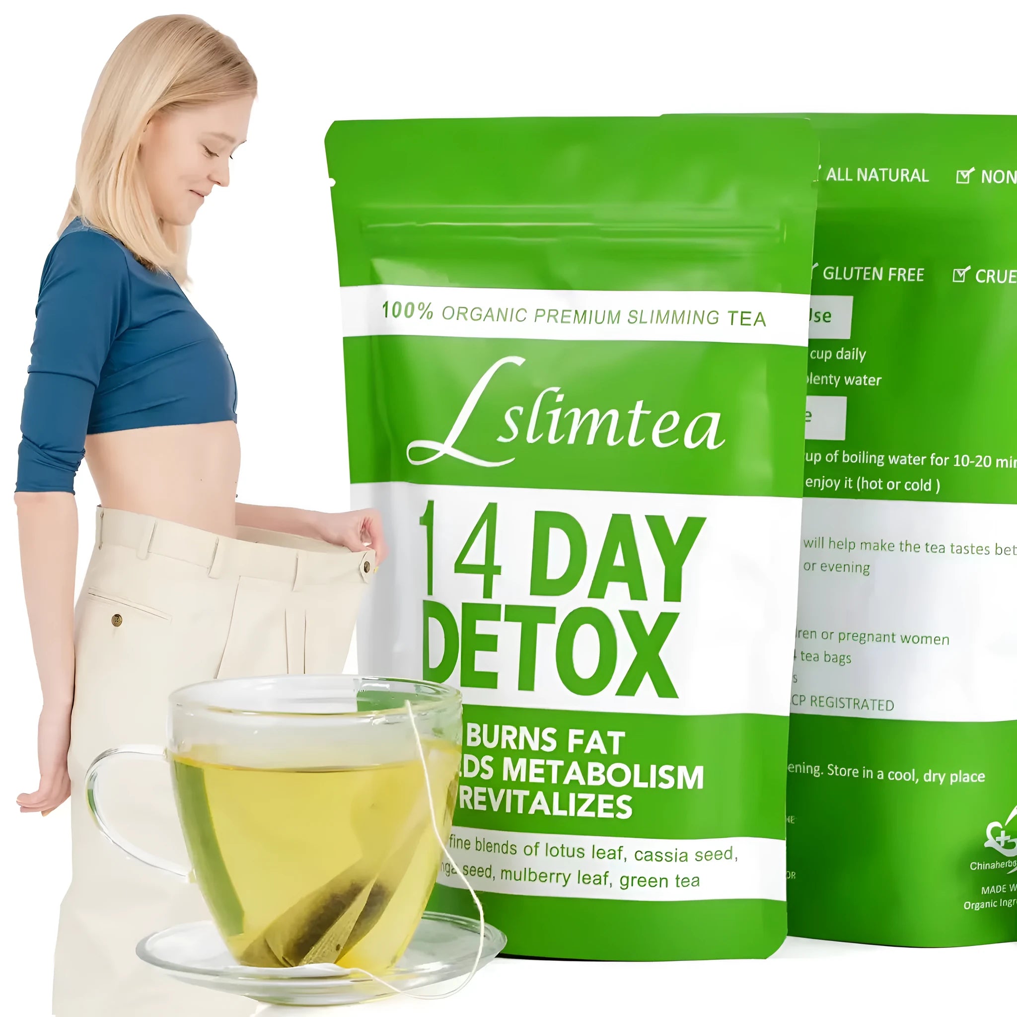 14 Days Herbal Detoxification Diet Tea pack with 14 individual 3g sachets
