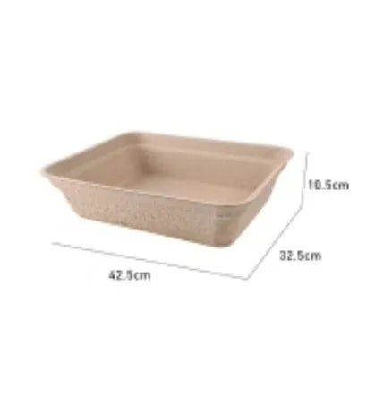 Brown disposable waterproof cat litter box shown in a small size, suitable for travel with pets.