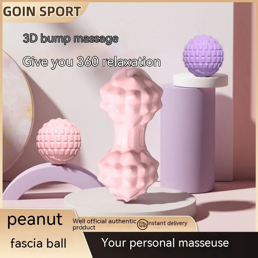Blue TPR foot massage ball with 6cm diameter on a plain background