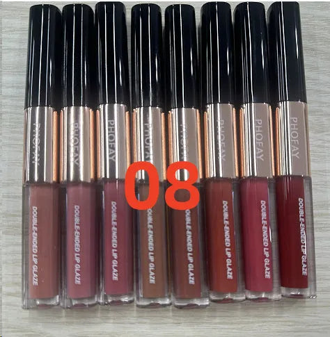 C-L021 double-head lip gloss with non-stick cup applicators in various colours