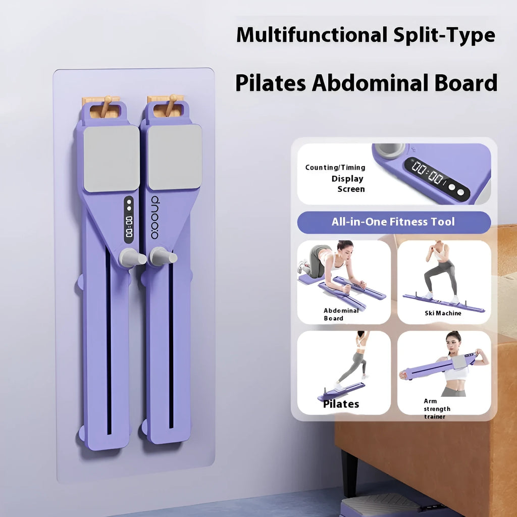 85cm long purple and pink PP plastic skiing machine trainer for home fitness exercises