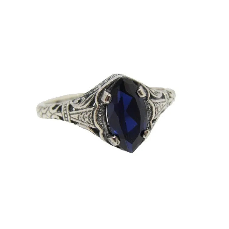 Silver geometric hollow women's ring in electroplated alloy showing openwork pattern