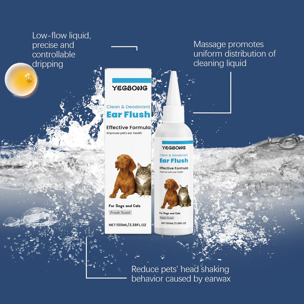 100ml bottle of pet ear cleaner for dogs and cats for gentle earwax removal