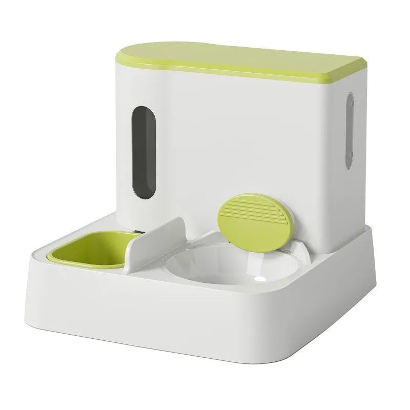 Automatic cat feeder water dispenser with integrated double bowl in choice of colours