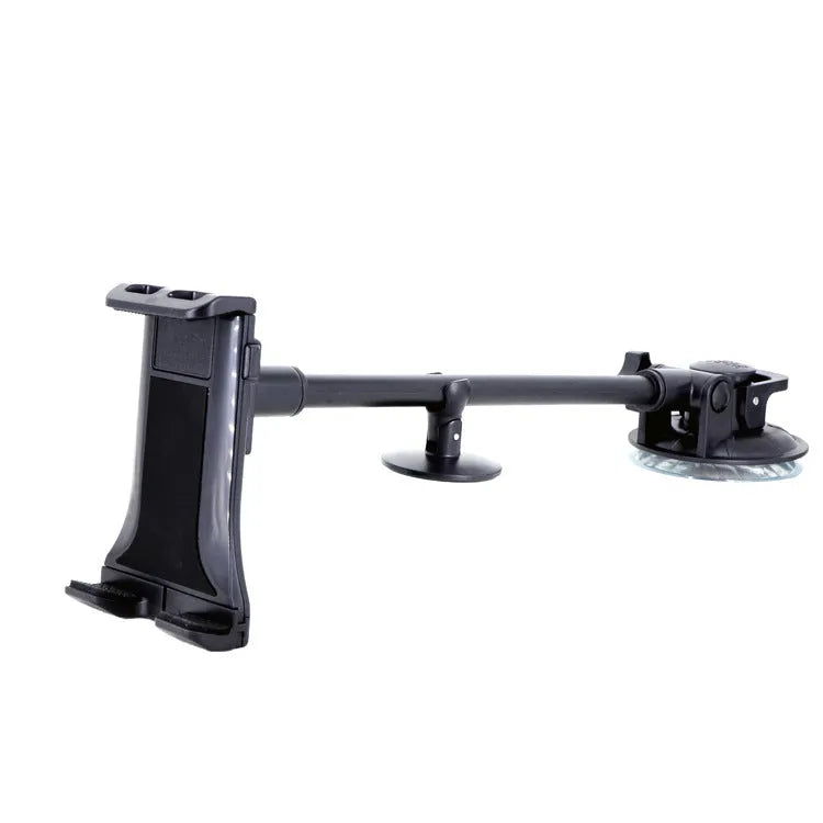 Black vehicle-mounted tablet holder with suction cup for 4-12 inch devices