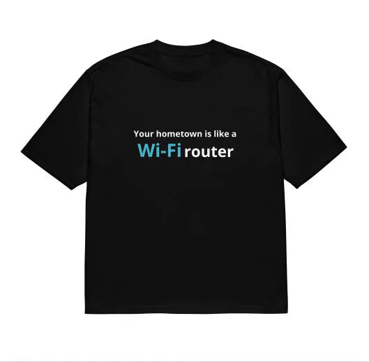 Black men's loose-fit T-shirt featuring a large 3D digital printed cartoon pattern on the front.