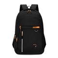 Men's Oxford cloth schoolbag with letter pattern in four colour options showing large capacity design