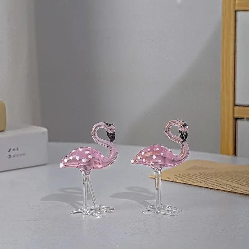 Pink crystal flamingo decorative ornament for table centrepiece display