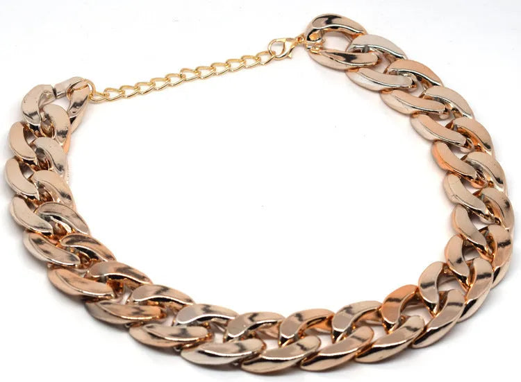 Gold colour chain style dog collar with buckle for small to medium dogs on adjustable 21-50 cm setting