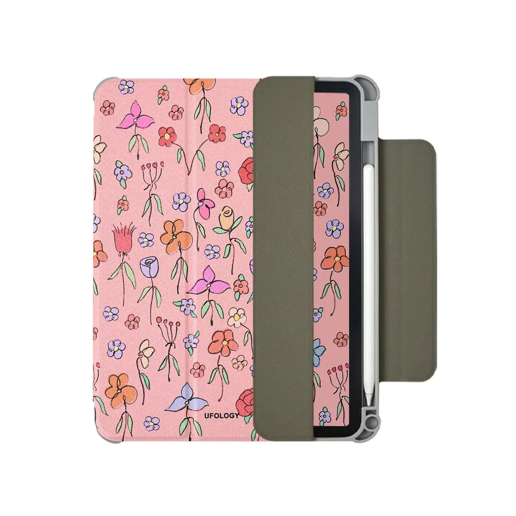 Black magnetic suction closure protective flat shell case for iPad Air 4 and iPad Air 5 10.9 inch tablets.