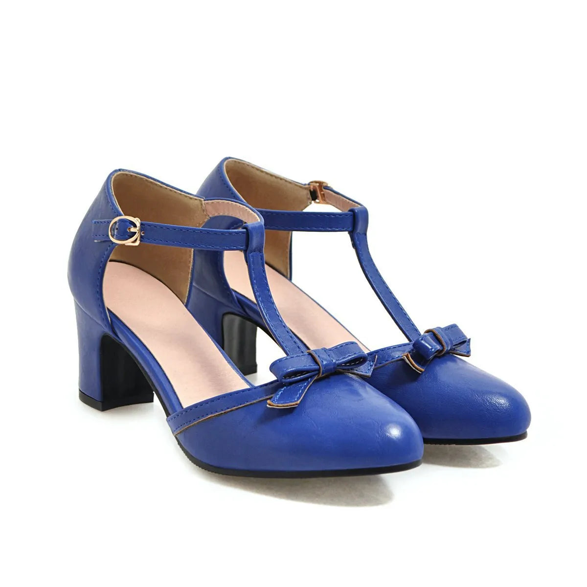 Women's apricot sandals with chunky block heel and adjustable buckle strap