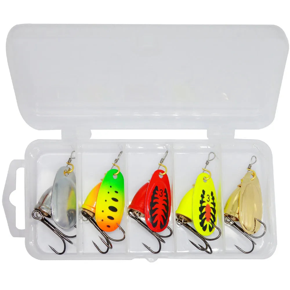 R composite rotating sequins copper bell metal fishing lure in multiple colour options