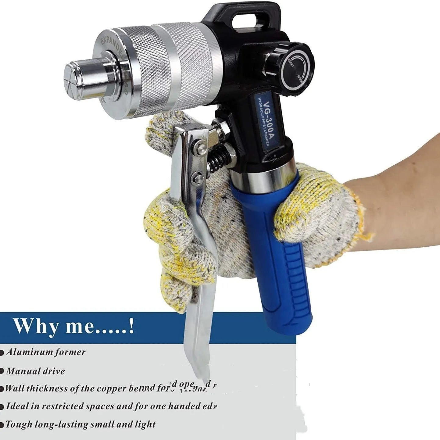 VG-300 style hydraulic tube expander refrigeration tool with alloy steel construction