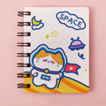 Astronaut portable pocket flipper notebook measuring 10.5 by 8cm with space-themed cover designs