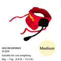 Handmade cotton knitted chef hat pet costume for small to medium-sized cats and dogs