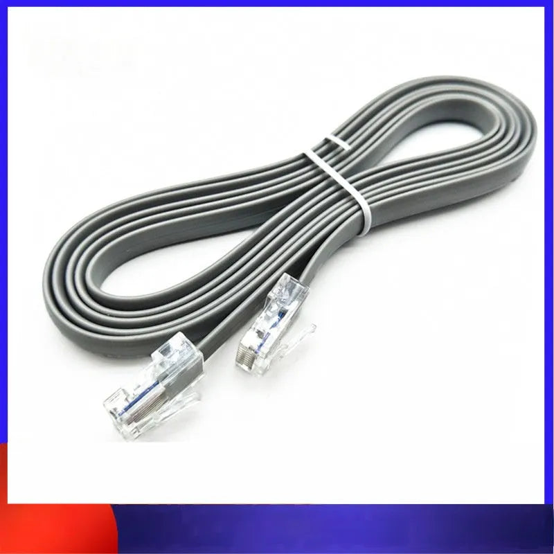 Silver grey CAT6 Ethernet network cable with RJ45 connectors, 2 metres long