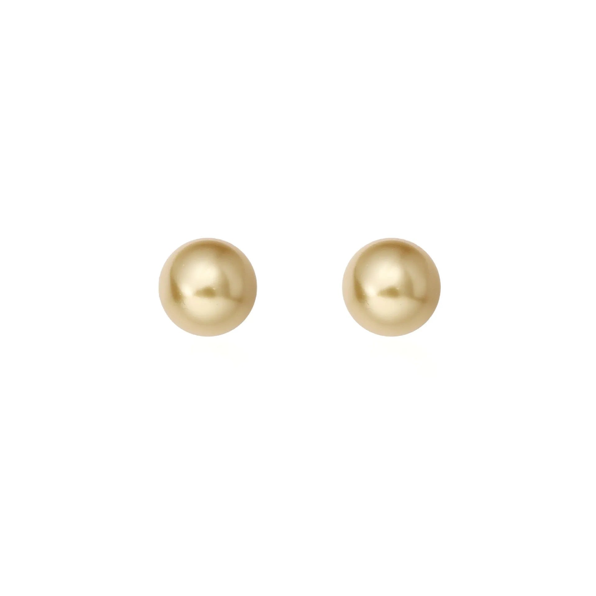 Large retro-style pearl stud earrings for women with a geometric eight-pointed star setting.