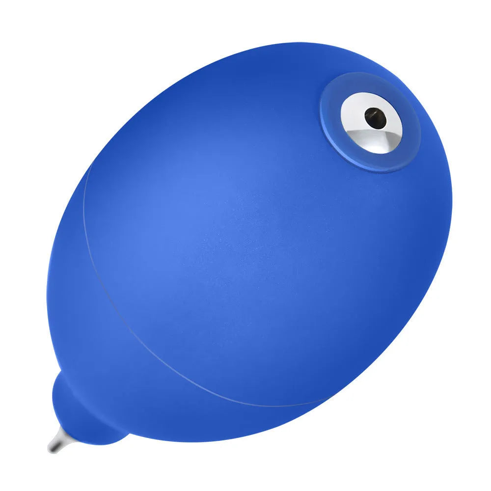 Blue and black rubber handheld dust removal ball for cleaning cameras and phones